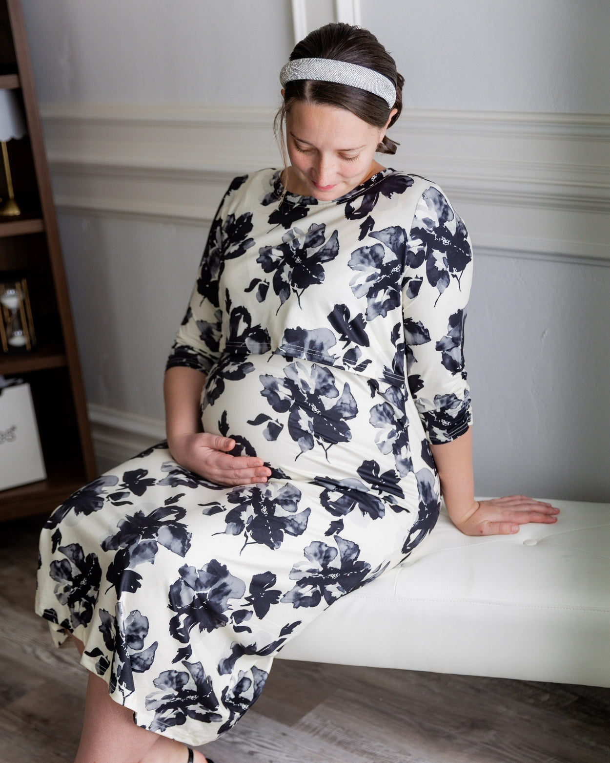 Nalani Nursing Dress in Ink Blossom - Final Sale nuggles-clothing
