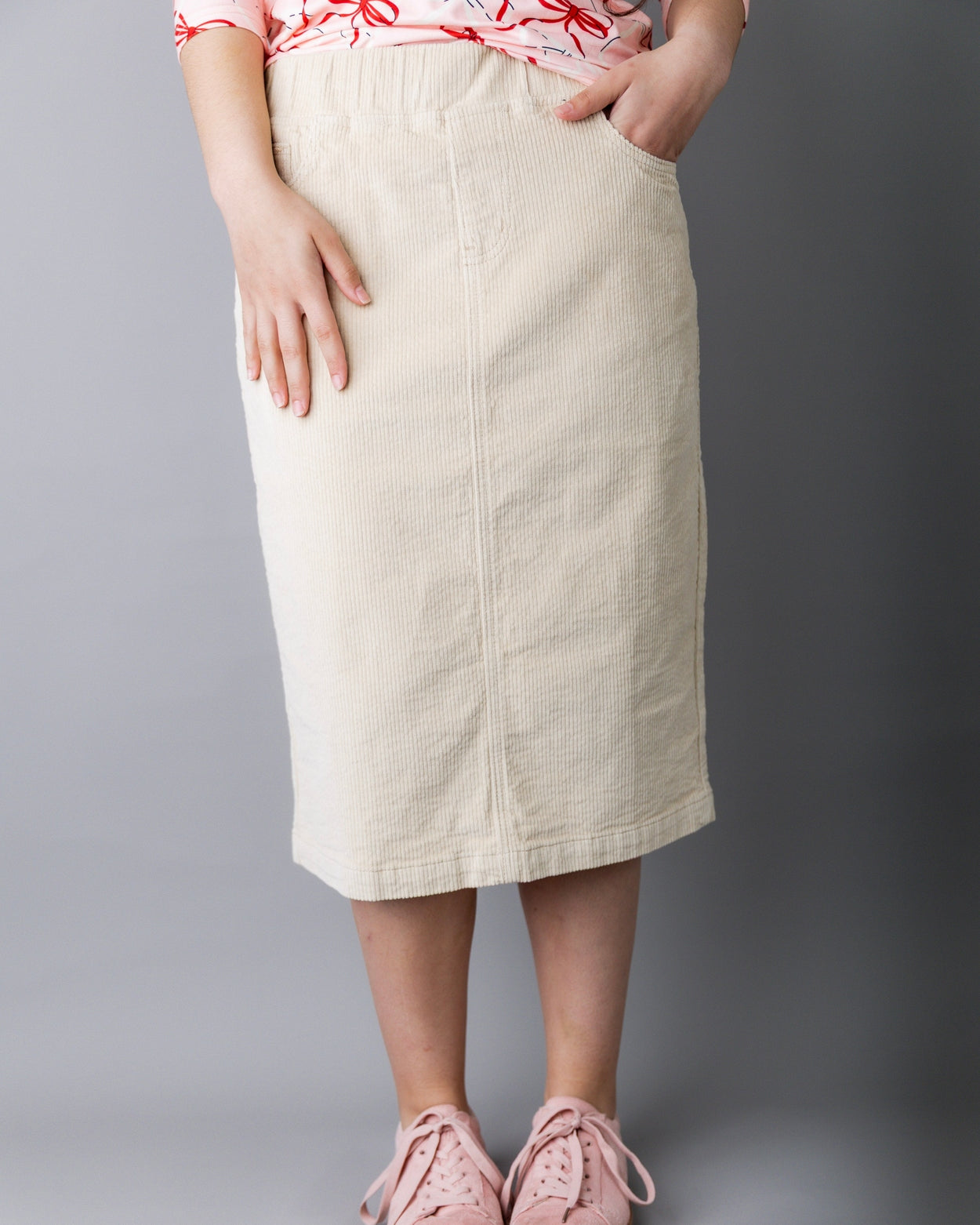 27" Corduroy Skirt in Cream - Final Sale nuggles-clothing