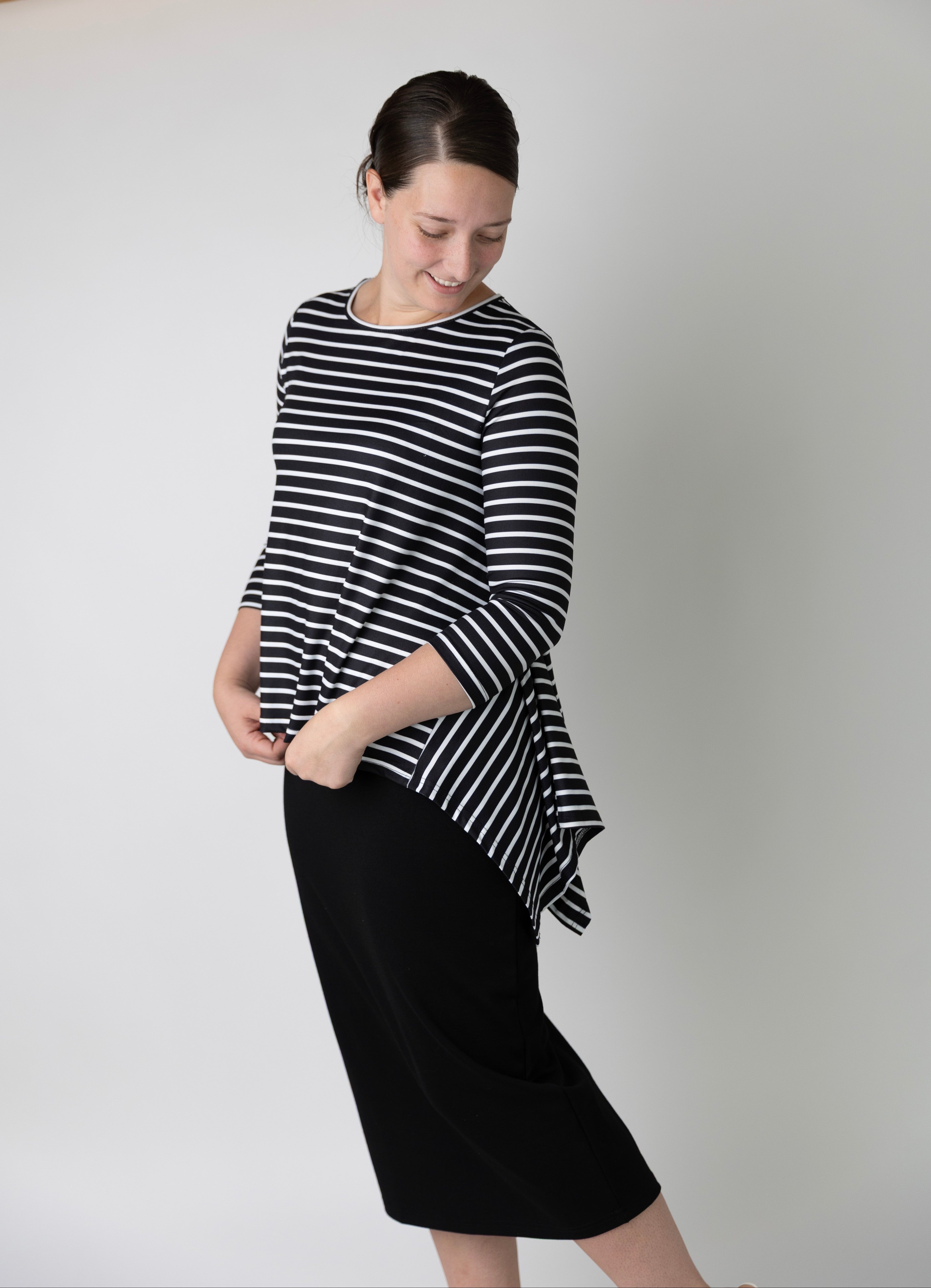Norie Top by Nuggles® – modest women’s top with 3/4 sleeves and relaxed fit.