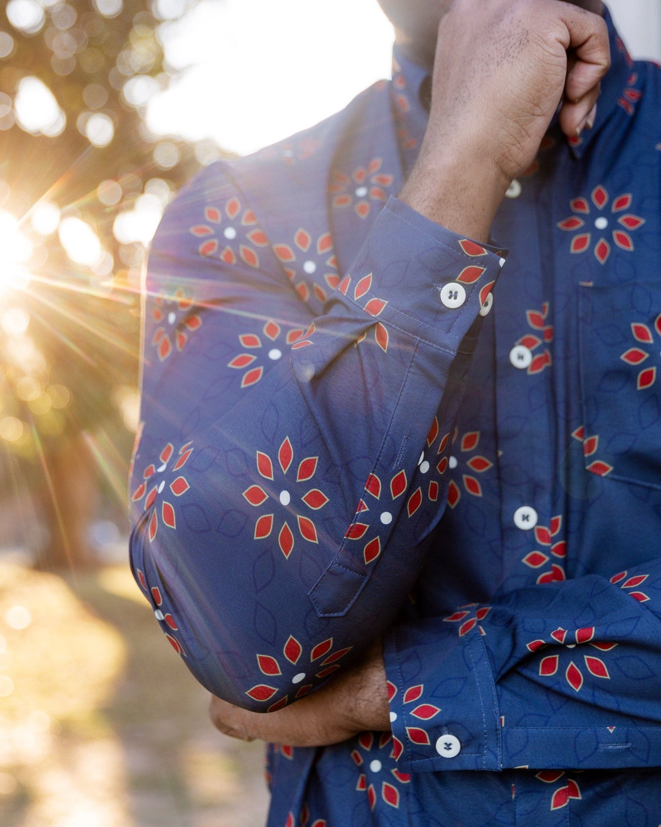 Men's Button Down Shirt in Midnight Field - Final Sale nuggles-clothing