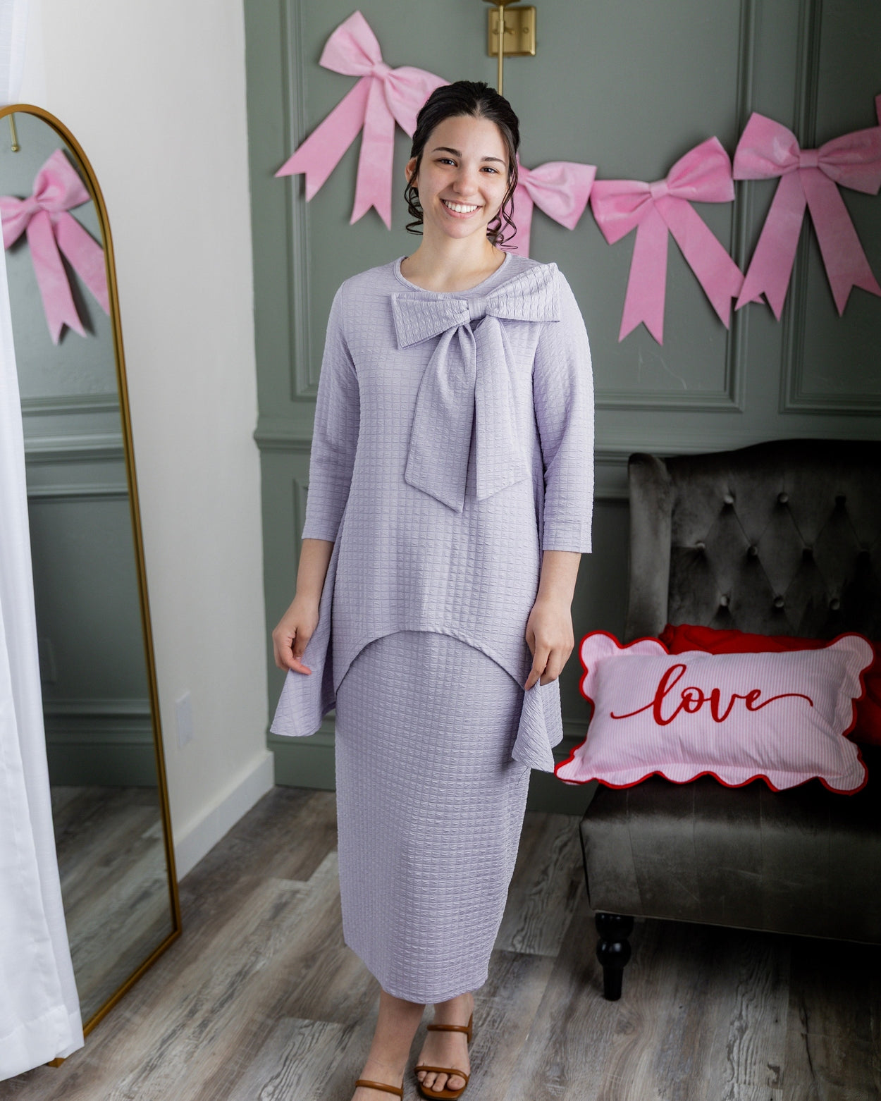 31" Eleanor Skirt in Lilac - Final Sale nuggles-clothing