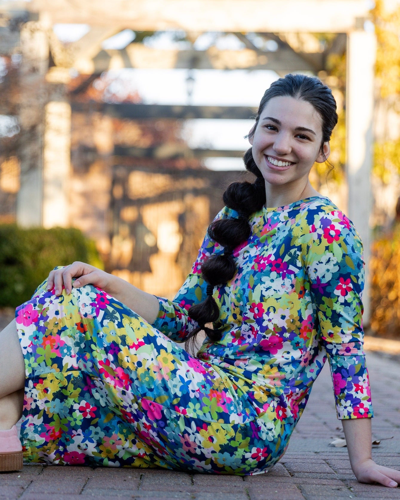 The Original Midi Layering Dress in Wildflower Haze nuggles-clothing