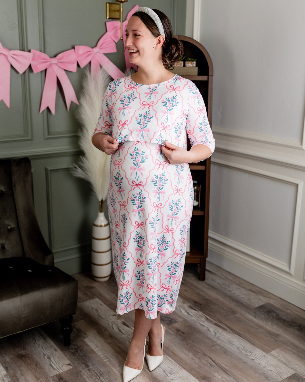 Nalani Nursing Dress in Pixie Petals - Final Sale nuggles-clothing