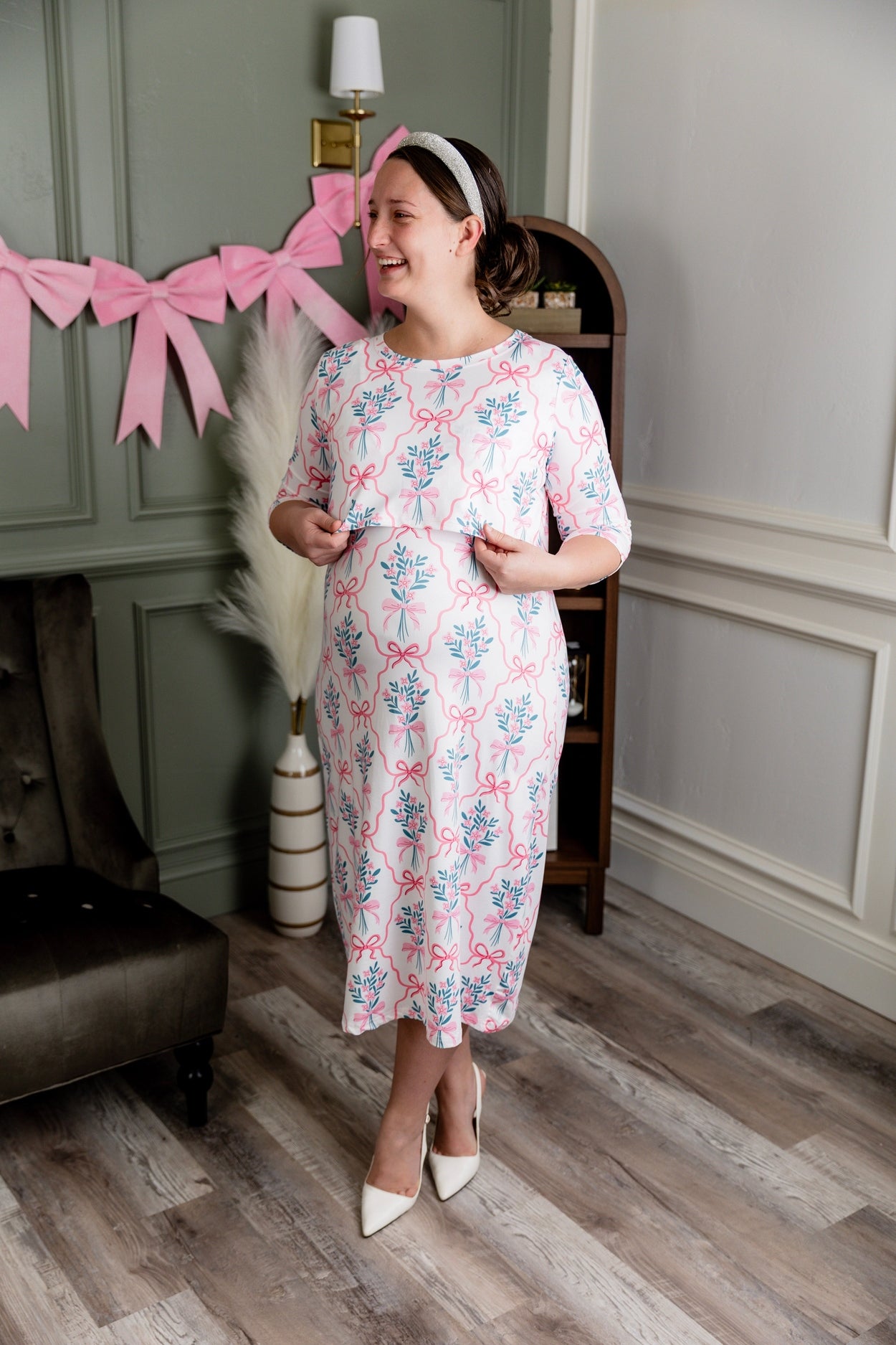 Nalani Nursing Dress in Pixie Petals - Final Sale nuggles-clothing
