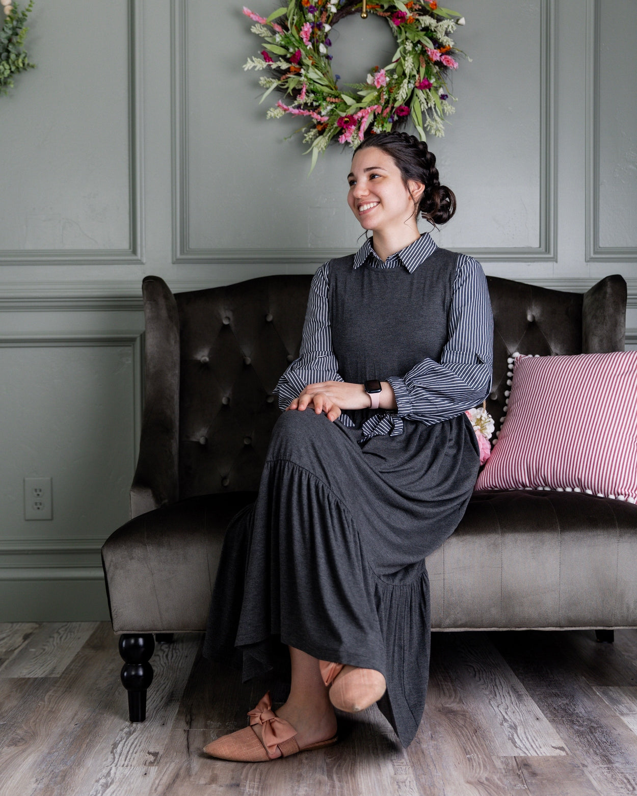 Riley Dress in Heather Gray - Final Sale nuggles-clothing
