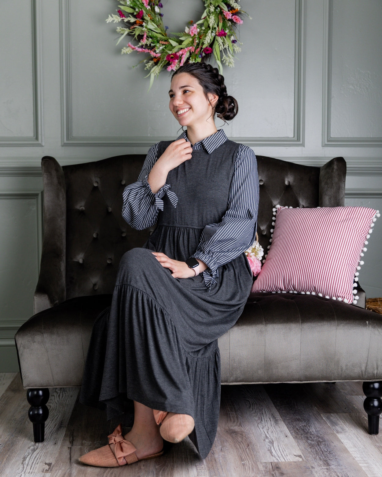 Riley Dress in Heather Gray - Final Sale nuggles-clothing