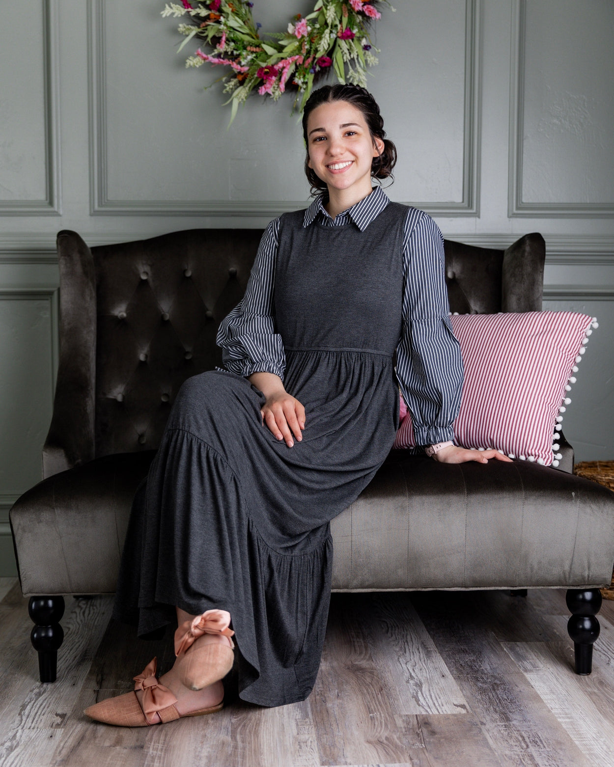 Riley Dress in Heather Gray - Final Sale nuggles-clothing