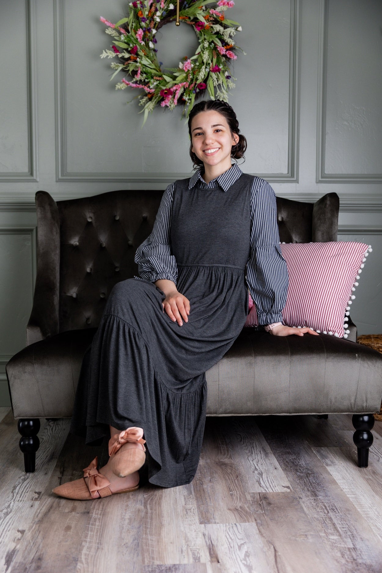 Riley Dress in Heather Gray - Final Sale nuggles-clothing