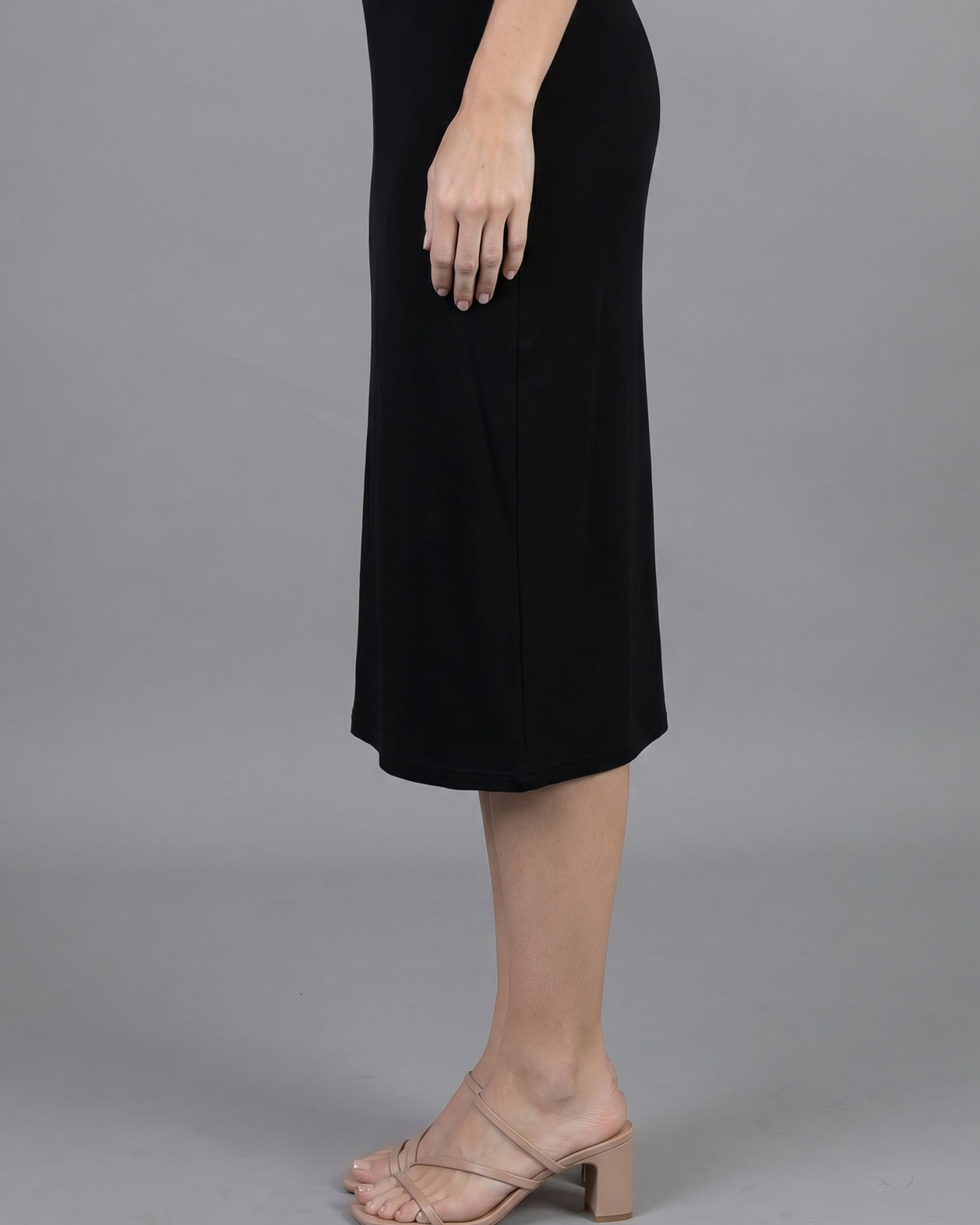 Nuggles Layering Camisole Dress in Black, everyday sleeveless cotton midi slip dress for layering