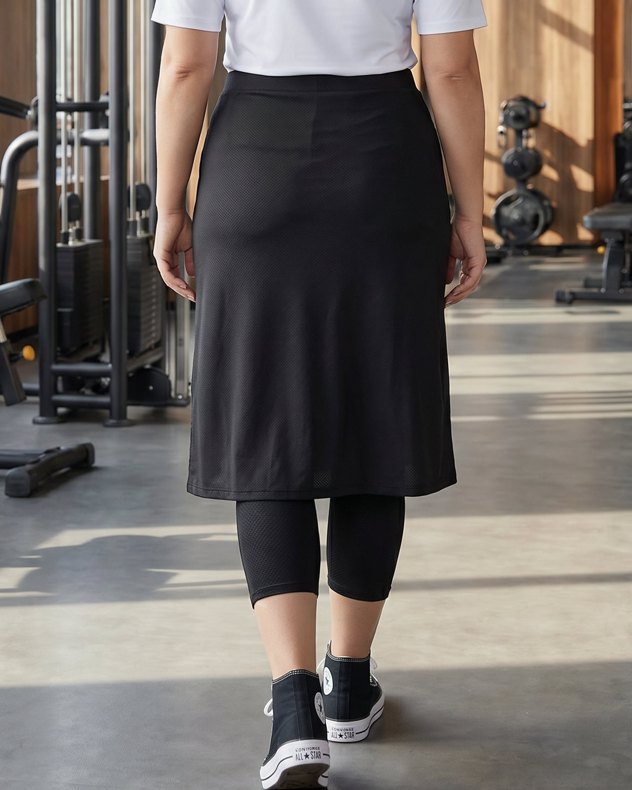 Model wearing Nuggles® 27" All-Sport Skirt in Black