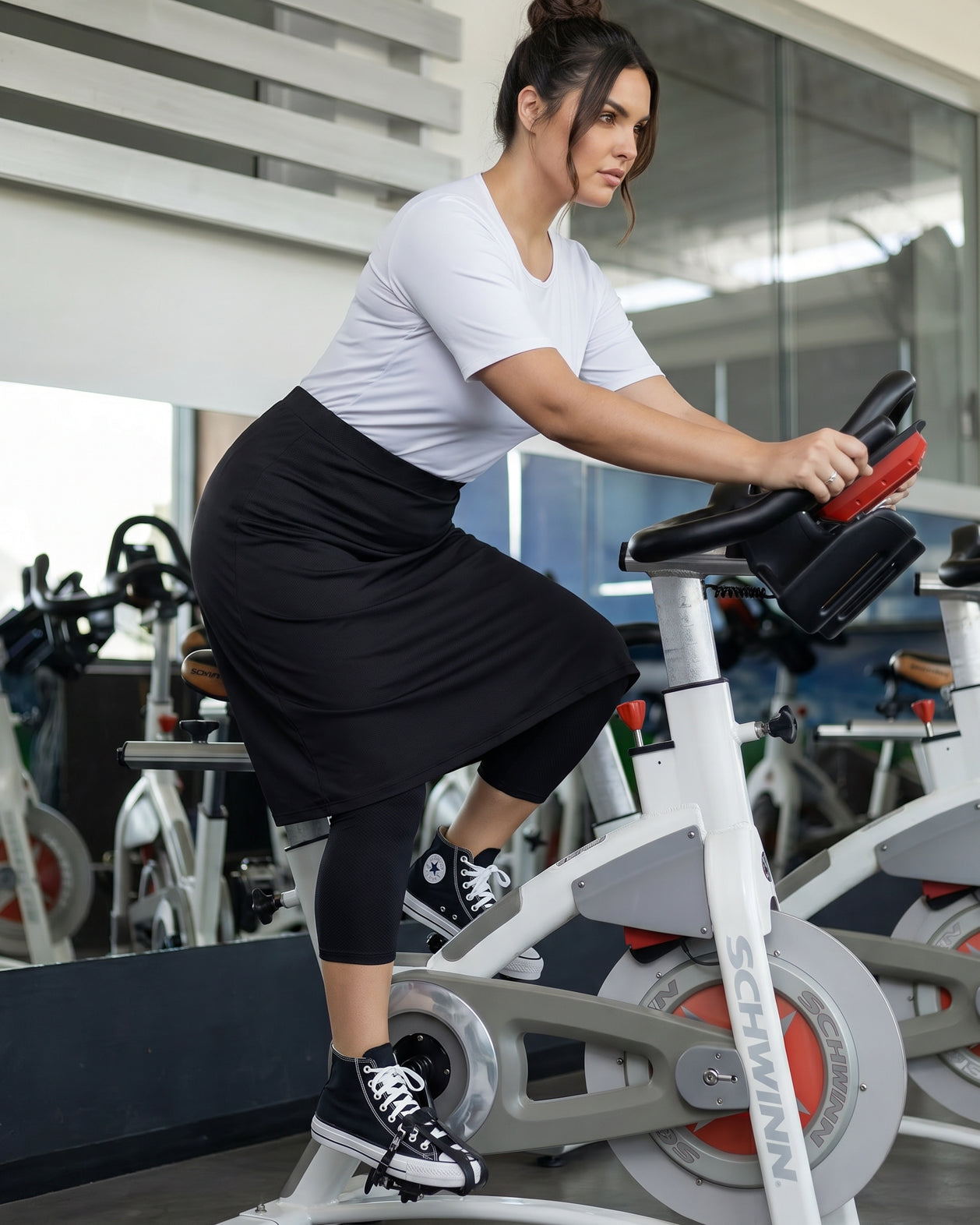 Model wearing Nuggles® 27" All-Sport Skirt in Black