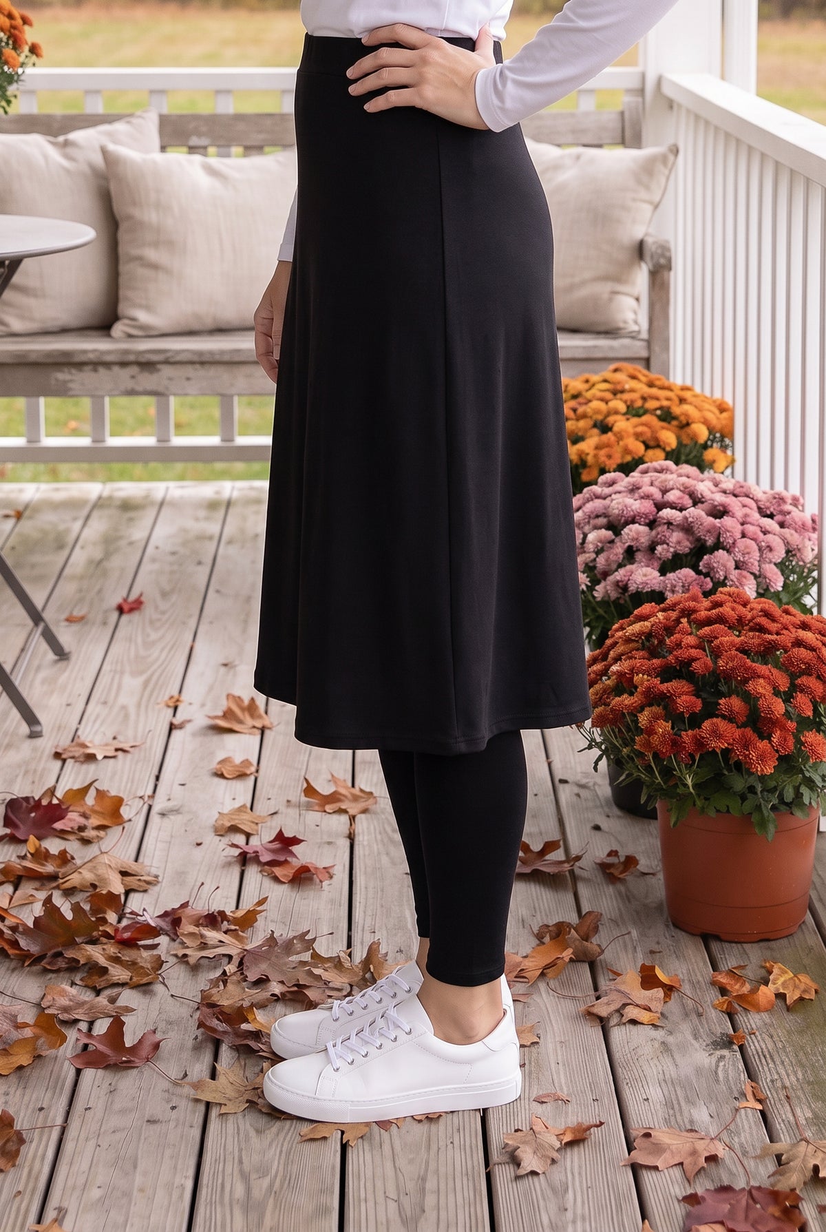 Model wearing Nuggles® Tilly Sport Skirt in Black