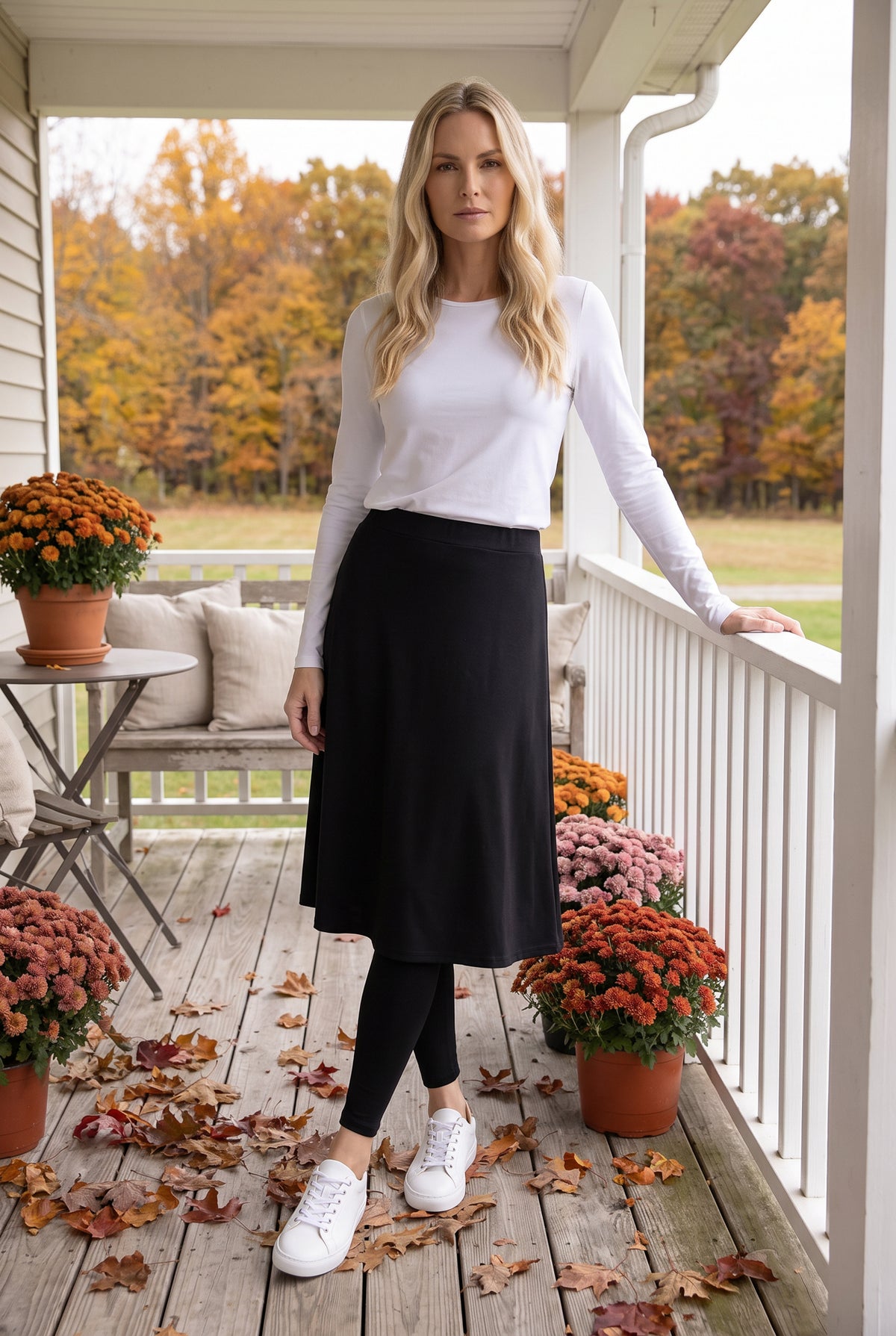 Model wearing Nuggles® Tilly Sport Skirt in Black