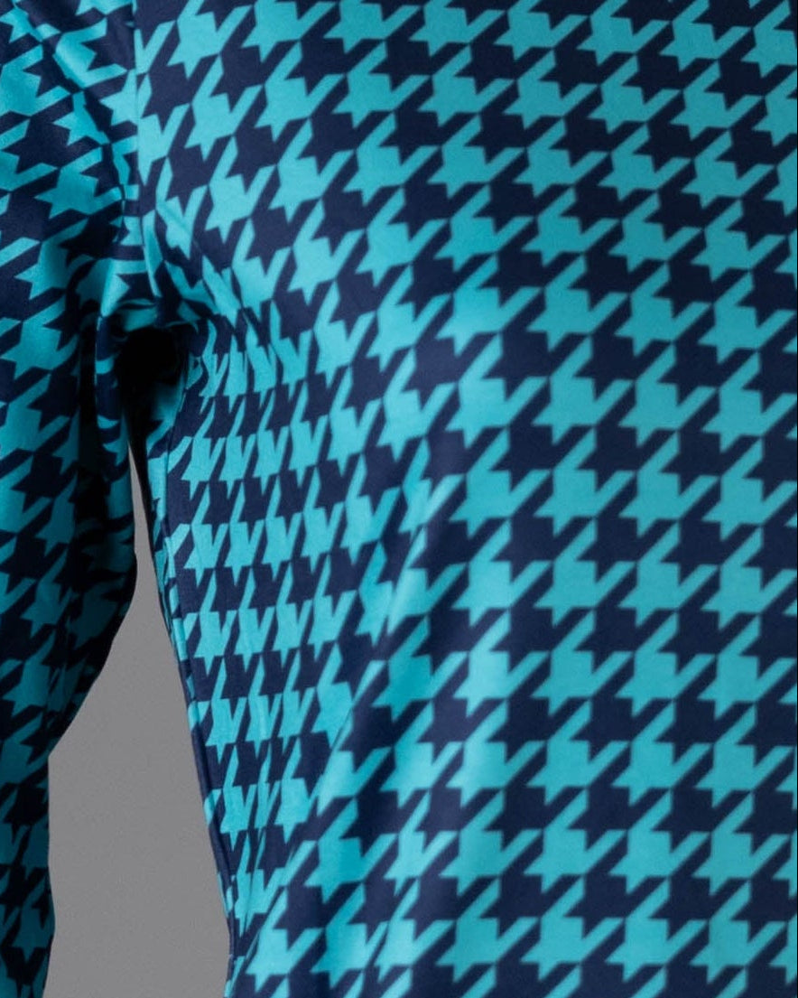 Model wearing Nuggles® 3/4 Essential Tee in Calm Check