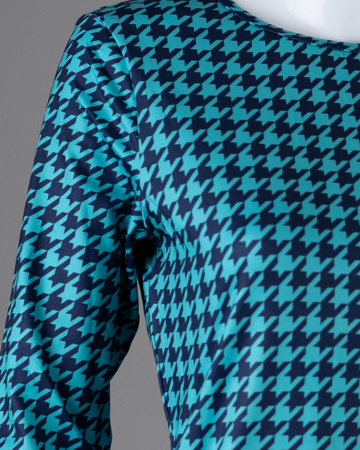 Model wearing Nuggles® 3/4 Essential Tee in Calm Check