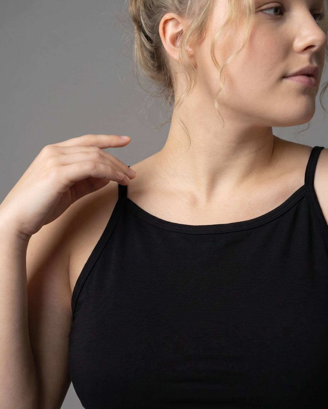 Model wearing Nuggles® Camisole in Black