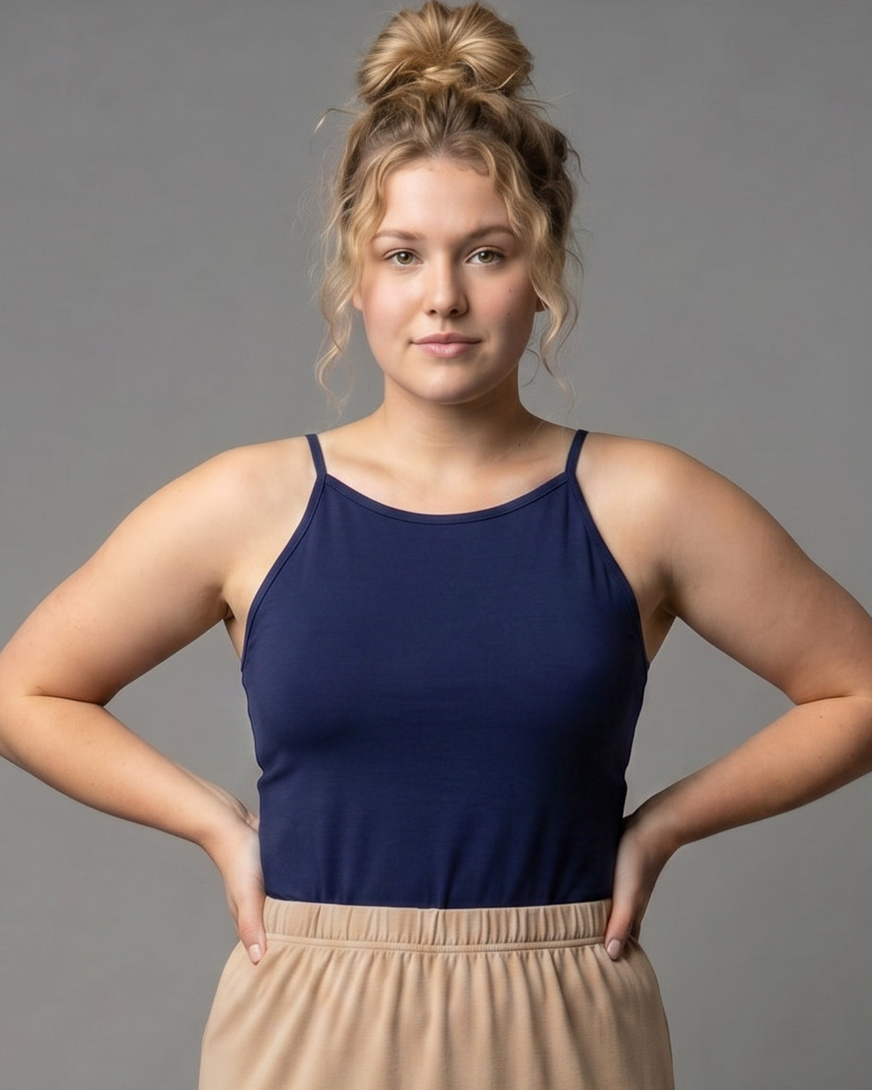 Model wearing Nuggles® Camisole in Navy