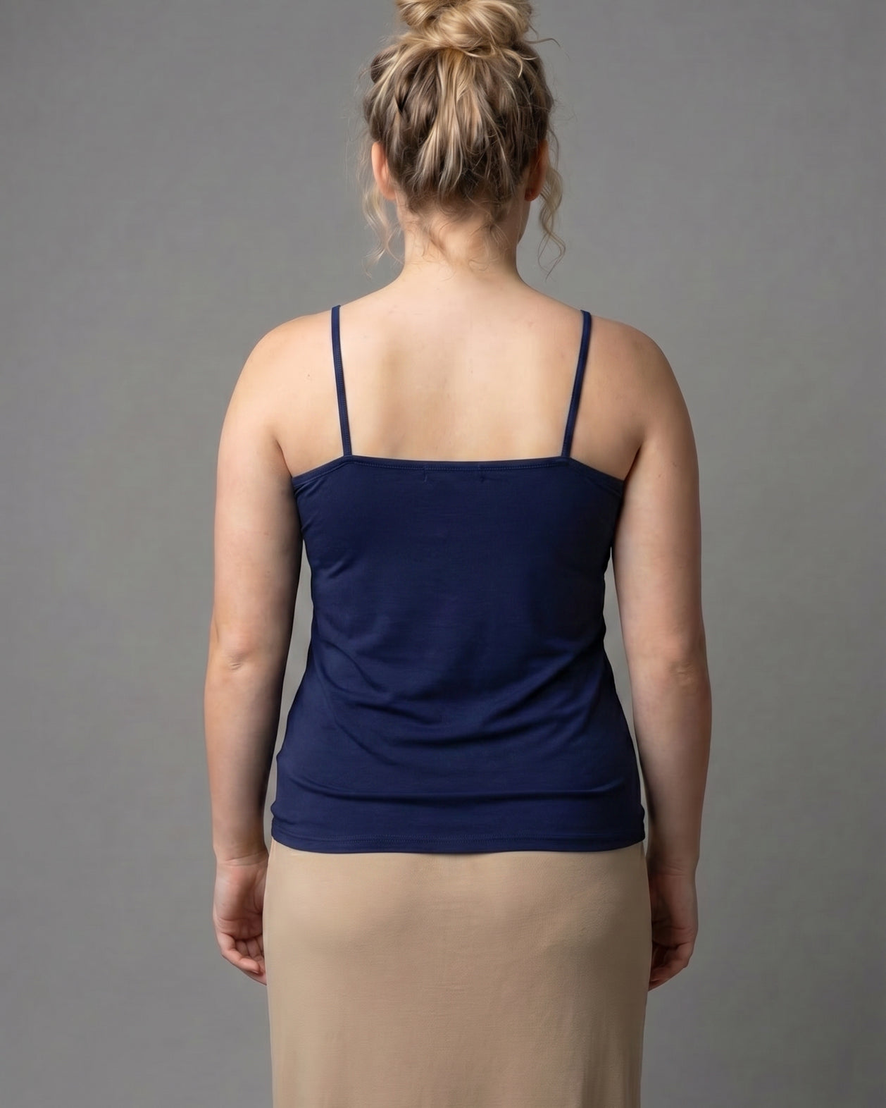 Model wearing Nuggles® Camisole in Navy