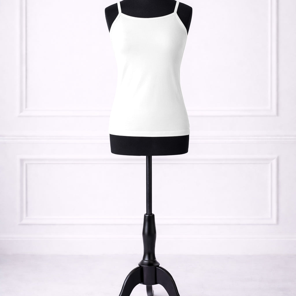 Front view of Nuggles® Essential Camisole in White