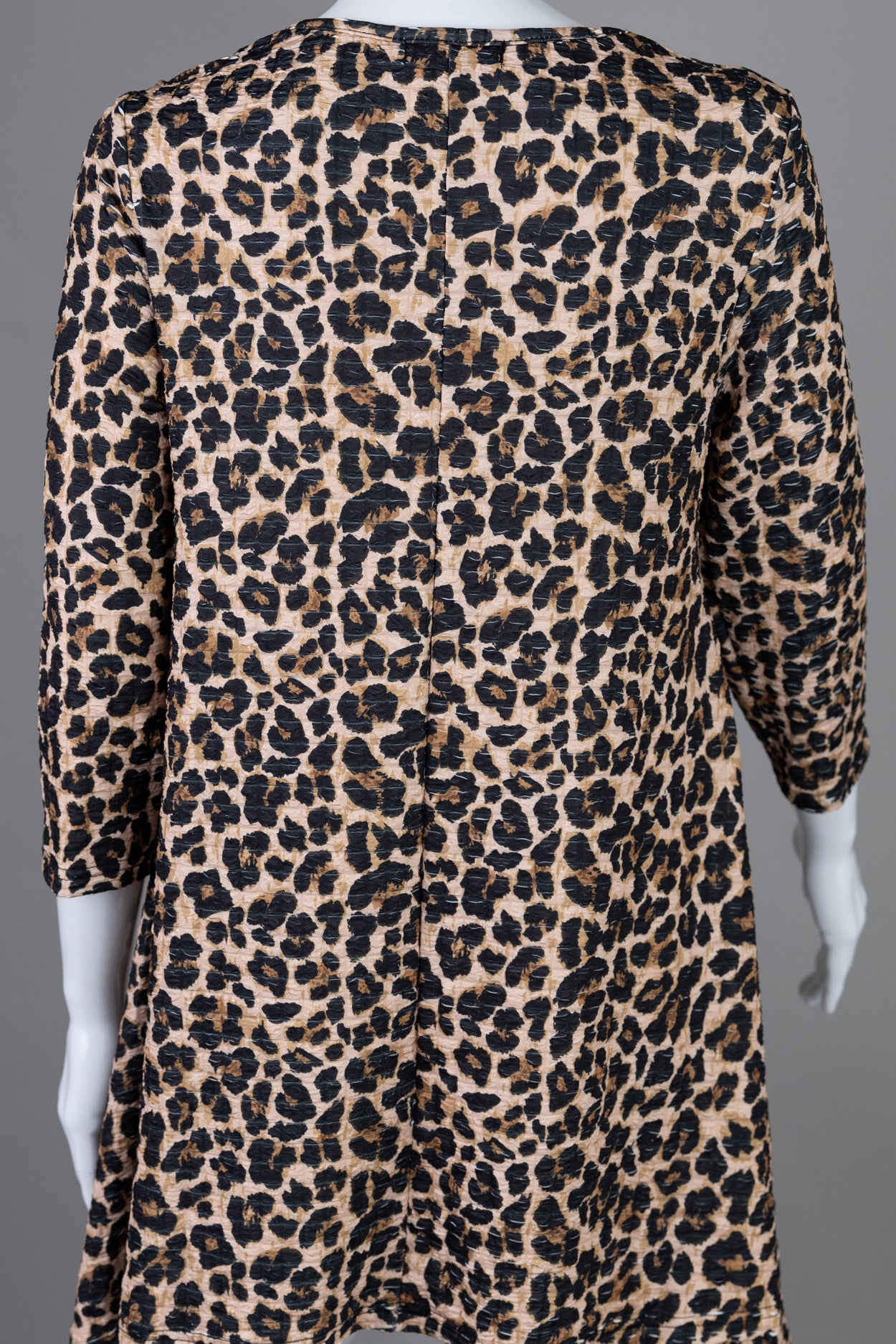 Classic Leopard Eleanor Top, Nuggles plus-size-friendly modest top in warm tan leopard print with bow detail