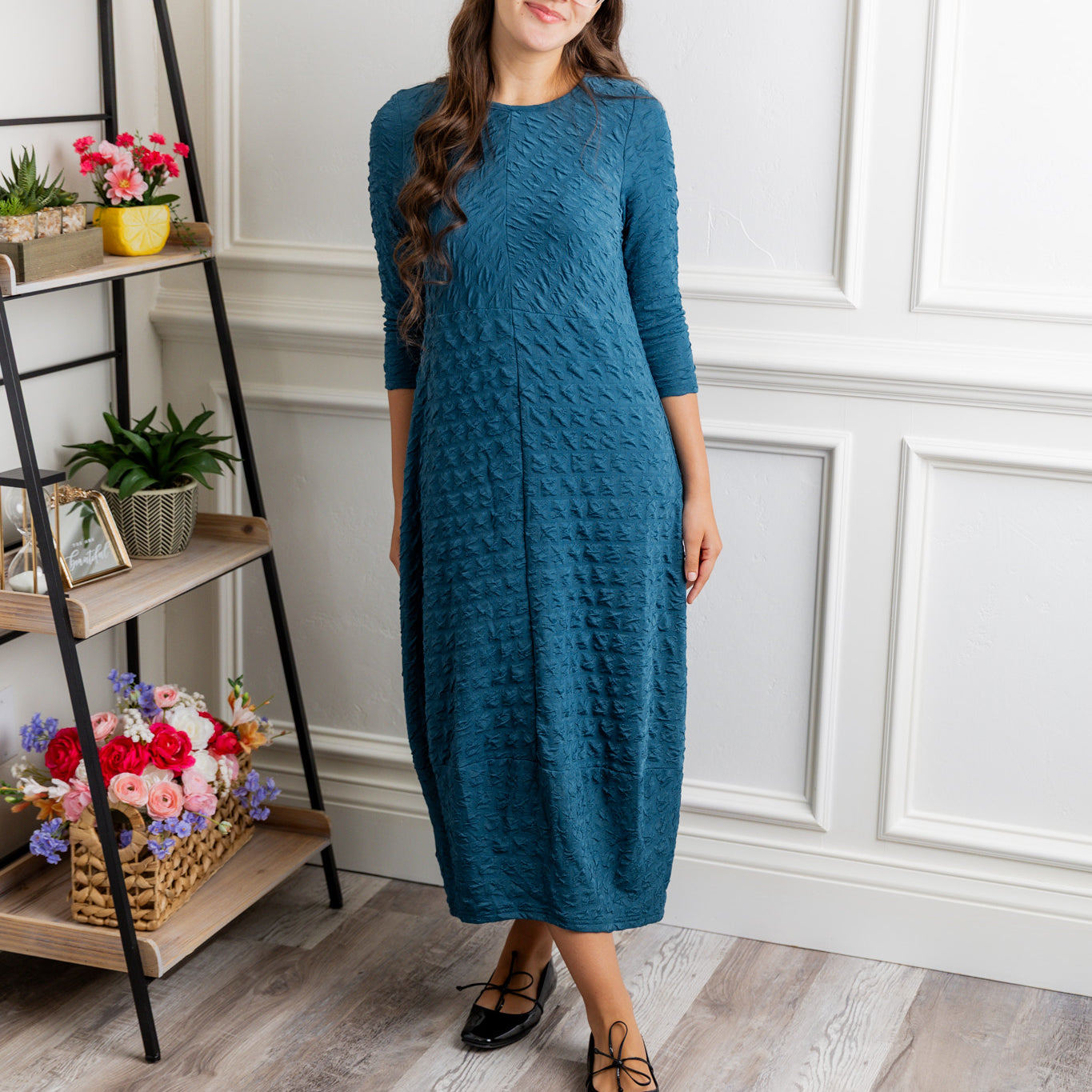 Nuggles® Cindy Bubble Dress in textured solid bubble knit.