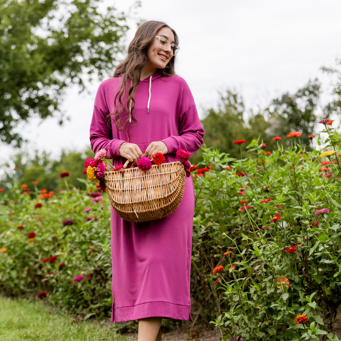 Modest hoodie dress by Nuggles®, soft and comfortable sweatshirt-style dress