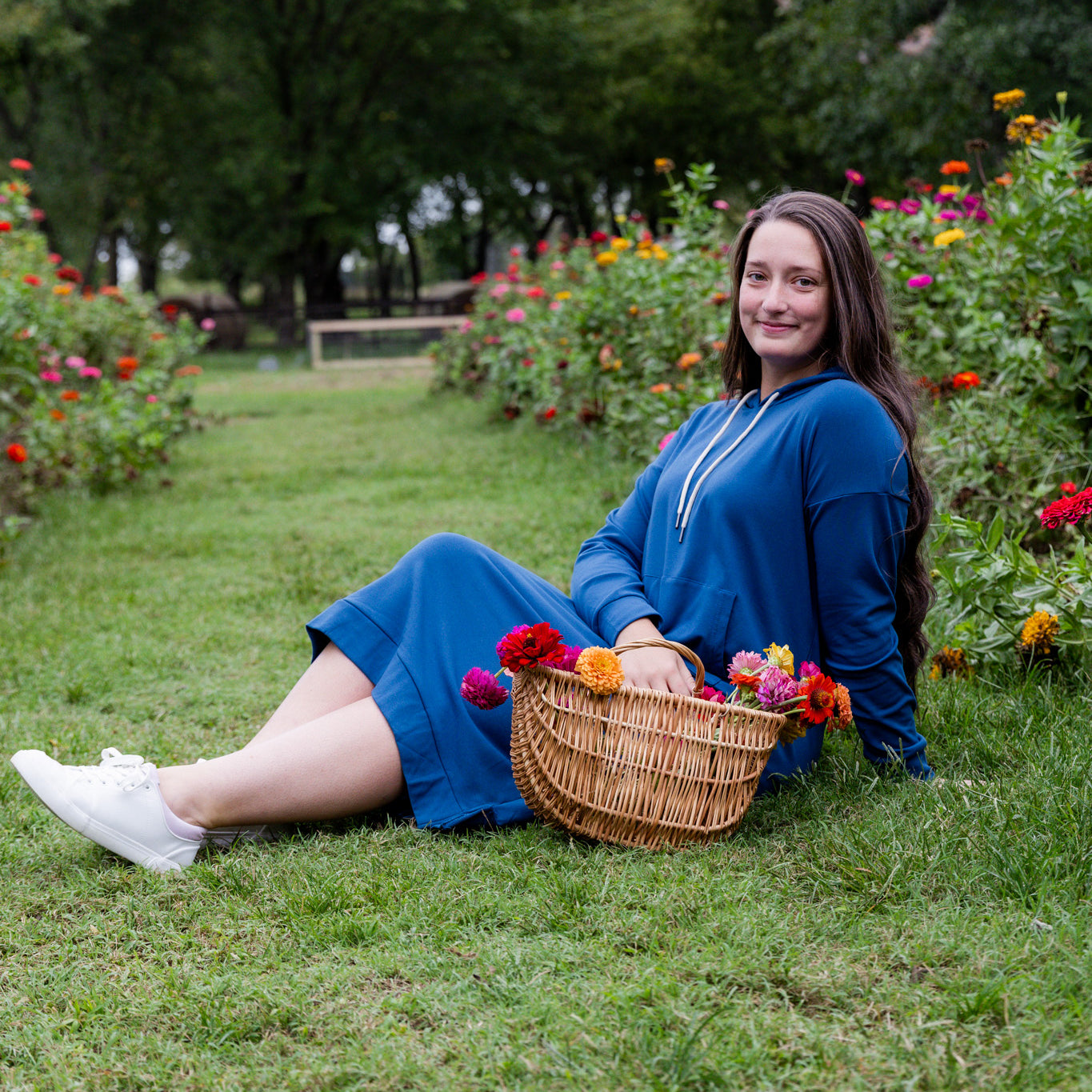 Modest hoodie dress by Nuggles®, soft and comfortable sweatshirt-style dress