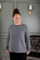 Nuggles® Indy Top women’s long sleeve knit shirt with relaxed fit and crew neckline