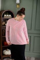 Nuggles® Indy Top women’s long sleeve knit shirt with relaxed fit and crew neckline