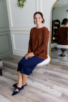 Nuggles® Indy Top women’s long sleeve knit shirt with relaxed fit and crew neckline