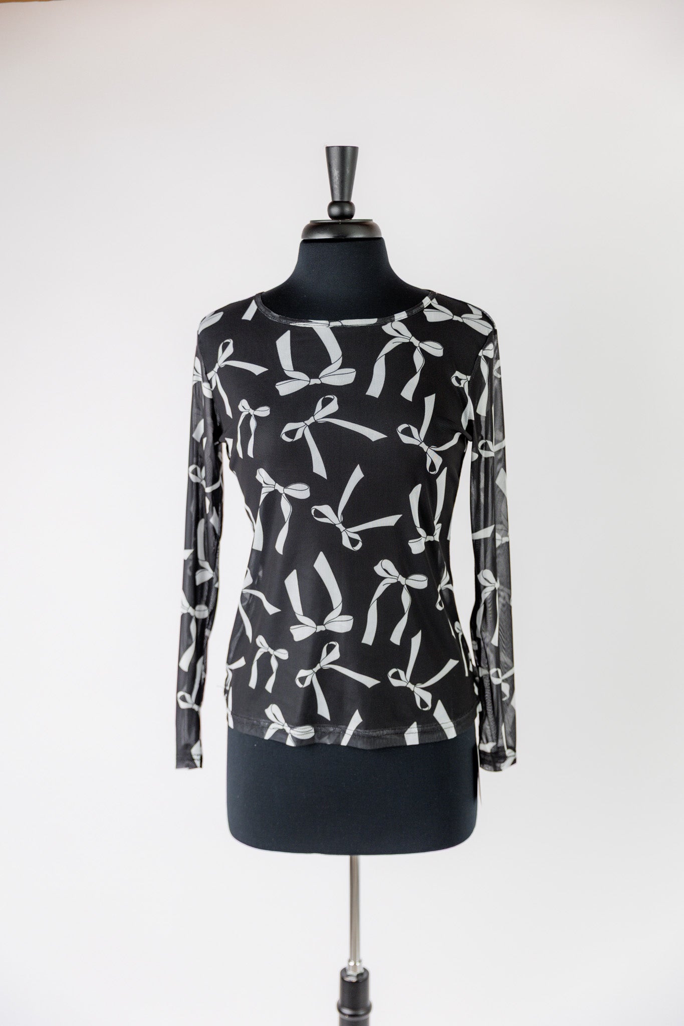 Women's long sleeve mesh layering top – modest, unlined, fitted top for stylish layering outfits