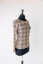 Women's long sleeve mesh layering top – modest, unlined, fitted top for stylish layering outfits