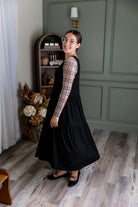 Women's long sleeve mesh layering top – modest, unlined, fitted top for stylish layering outfits