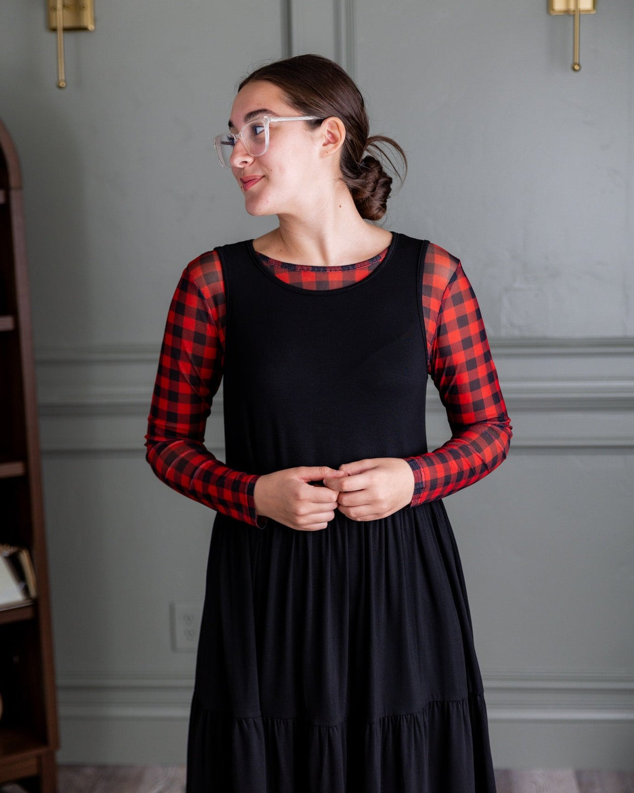 Mesh Tee in Grunge Grid - Final Sale nuggles-clothing