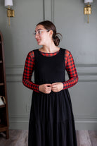 Women's long sleeve mesh layering top – modest, unlined, fitted top for stylish layering outfits