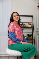 Nuggles® Gianna Top styled with pencil skirt, modest fashion outfit idea for women.