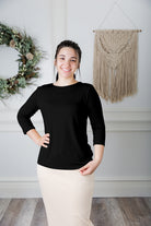 essential layering tee in solid colors, modest women's base layer by Nuggles®