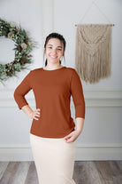 essential layering tee in solid colors, modest women's base layer by Nuggles®