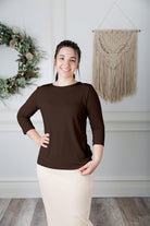 essential layering tee in solid colors, modest women's base layer by Nuggles®
