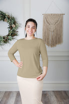 essential layering tee in solid colors, modest women's base layer by Nuggles®