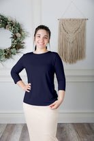 essential layering tee in solid colors, modest women's base layer by Nuggles®