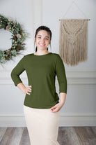 essential layering tee in solid colors, modest women's base layer by Nuggles®