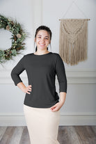 essential layering tee in solid colors, modest women's base layer by Nuggles®