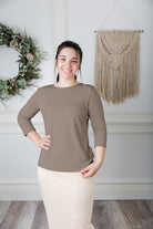 essential layering tee in solid colors, modest women's base layer by Nuggles®
