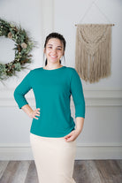 essential layering tee in solid colors, modest women's base layer by Nuggles®