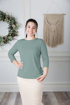 essential layering tee in solid colors, modest women's base layer by Nuggles®