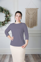 essential layering tee in solid colors, modest women's base layer by Nuggles®