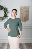 essential layering tee in solid colors, modest women's base layer by Nuggles®