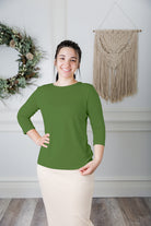 essential layering tee in solid colors, modest women's base layer by Nuggles®