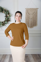essential layering tee in solid colors, modest women's base layer by Nuggles®